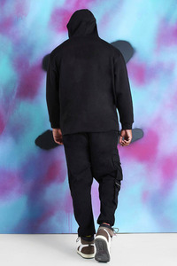 Sweat à capuche épais sans cordon, coupe courte, personnalisé, 100% coton, 500gsm 700gsm, couleur unie, coupe carrée, oversize, pour hommes - Product Image 4