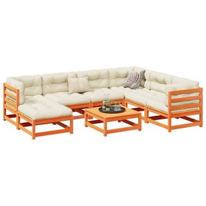 Set Divano da Giardino in Cera Marrone e Crema - Product Image 1