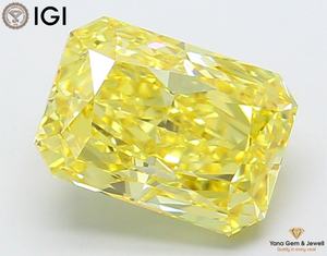 Diamante Cultivado en Laboratorio con Corte Radiante de 3.50 Quilates, Certificado IGI, Claridad VVS2, Color Amarillo Intenso para Anillo Solitario Personalizado - Product Image 1