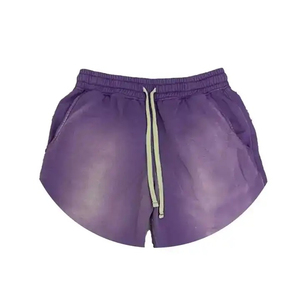 Pantalones Cortos de Algodón para Hombre, Estilo Vintage, Lavado Ácido, Cintura Elástica con Cordón Ajustable, Calidad Premium - Product Image 3