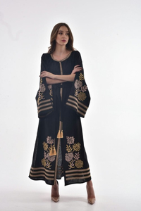 Women Cotton Embroidered Maxi <b>Dress</b> <b>Boho</b> Chic Floral Long Sleeve Loose Fit Casual <b>Summer</b> Beach <b>Dress</b> - Product Image 4