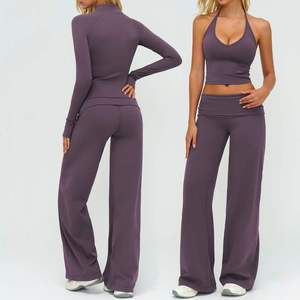 High Quality Women's Yoga <b>Bra</b> Sets Leggings 2-Piece Workout Sports Tight Anti-Wrinkle Breathable Spandex/Cotton/<b>Bamboo</b> Fiber - Product Image 1