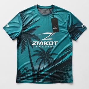 Camiseta de rendimiento ZIAKOT para hombre, diseño nuevo, personalizada, verde, dorado-plateado, con patrón 3D de cocoteros hawaianos - Product Image 4