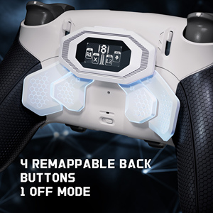Kit de Palancas Traseras BEYOND de EXtremeRate en Blanco y Negro Reforzado con Goma, con Pantalla OLED y Agarres Ergonómicos Rediseñados para <span class=keywords><strong>PS5</strong></span> Edge - Product Image 3