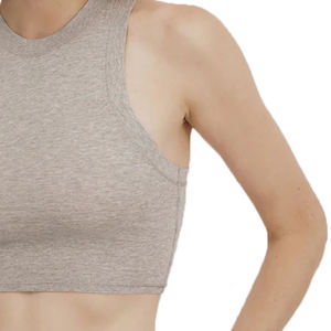 Custom Women's Summer <b>Crop</b> Tank <b>Top</b> <b>White</b> Ribbed Sleeveless Short Vest Breathable Soft Polyester Knitted Fabric Digital Printed - Product Image 6