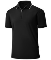 Camisa Casual para Hombre con Cierre de Cremallera, Manga Corta, 240 Gramos, Tela de Jersey de Algodón Orgánico, Costuras Duraderas, Diseño Personalizado, Nombre de Marca Personalizado
