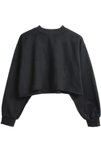 Sudadera Corta de Manga Larga para Mujer, 100% Algodón, Lisa, Estilo Oversize, Cálida y a la Moda - Product Image 3