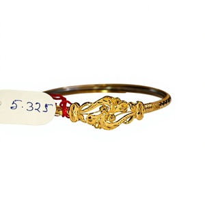Elegant 22K Solid Gold Leaf Floral <b>Bangle</b> for Women 916 Purity Gold <b>Bracelet</b> Traditional Fine Jewelry Bridal Gift - Product Image 1