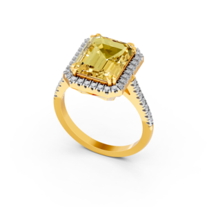 Bague personnalisée en or massif 14K 9K 10K 18K avec pierre précieuse de laboratoire 5 carats taille émeraude, plaquée rhodium, certifiée IGI, MOQ 3 pièces 10 pièces OEM ODM - Product Image 1