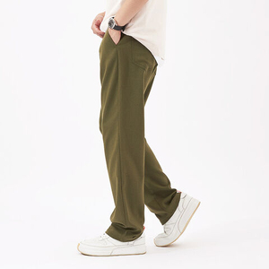 <b>Wholesales</b> High Quality Men's <b>Sweatpants</b> Custom Puff Print Logo Breathable Elastic Waist Unisex 100% Cotton <b>Flared</b> Pants - Product Image 4
