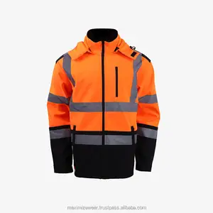 Jaket kerja tahan air gaya mode baru jaket kerja sesuai pesanan jaket kerja reflektif jas musim dingin dengan tudung