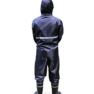 Ensemble de vêtements de pluie pour homme, imperméable, respirant, écologique, 100% polyester, bandes réfléchissantes, veste à capuche et pantalon, vêtements d'extérieur - Product Image 2
