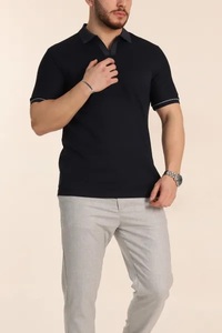 เสื้อเชิ้ตผู้ชายแขนสั้นถักนิตติ้งลำลองสำหรับฤดูร้อนยี่ห้อ EVER GLOW แบบสั่งทำพิเศษ - ป้องกันการเป็นขุย ระบายอากาศได้ดี แห้งเร็ว ทรงปกติ - Product Image 5