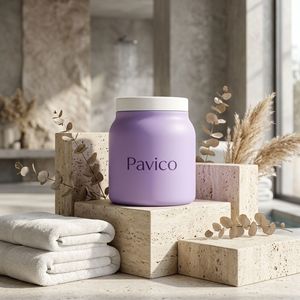 Pot cosmétique en PEHD rond, capacité personnalisée, violet mat, avec bouchon à vis, pour crème contour des yeux et gommage corporel, fabricant OEM Vietnam - Product Image 2