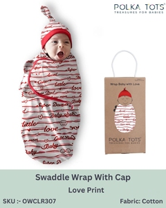 Envoltura para bebé con gorro, saco de dormir de algodón para recién nacido, manta suave y transpirable con estampado de corazones para bebés, conjunto de regalo unisex, acogedor y cálido. - Product Image 1