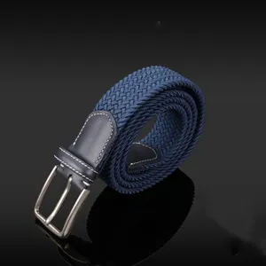 Ceinture élastique tressée en maille pour hommes, femmes et juniors, réglable, sans trous, extensible, décontractée, ceinture de golf, logo personnalisé en relief, marques - Product Image 2