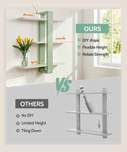 Étagère murale, articles de décoration pour la maison, étagère murale pour livres, étagères pour la décoration du salon, de la cuisine et de la chambre - Product Image 6