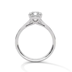 Bague en diamant taille émeraude VVS de 1 carat, cultivé en laboratoire, sertie à griffes, pour fiançailles et mariage, luxe durable, prix d'usine - Product Image 2