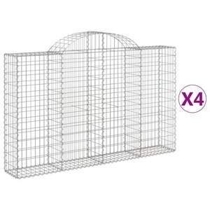 Ensemble de 4 grands paniers gabions durables en fer galvanisé argenté, barrières acoustiques - Product Image 2