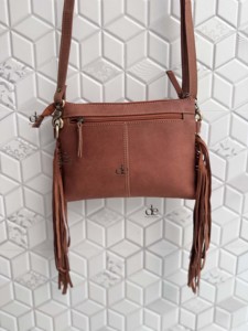 2026 New Arrival Hand Tooled Carving Genuine Leather Fringe Handbag Stylish <b>Purse</b> Cowhide Leather Brown Colour Women's Daily Use - Product Image 3