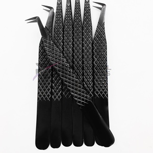 Pinzas para Pestañas con Punta de Fibra RMI, Acabado Negro Mate, Pinzas para Extensión de Pestañas de Mega Volumen Ruso, Pinzas para Pestañas con Punta de Fibra de Marca Privada - Product Image 5