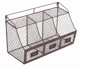 Premium Rustic Metal Wire Storage <b>Basket</b> Wall Mounted For Kitchen Organization And Neatening Use Elegant Home Decor - Product Image 1