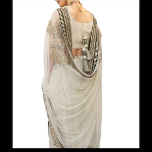 Luxury <b>Designer</b> Traditional Saree Formal Events Celebrations Party Wear Long Floor-Length Georgette Polyester Wrinkle-Free - Product Image 6