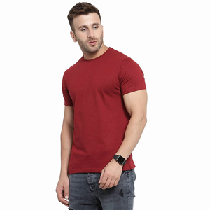 T-shirts décontractés pour hommes de haute qualité, couleur rouge, 100% coton, manches courtes, respirants, col rond, coupe régulière, anti-UV - Product Image 3