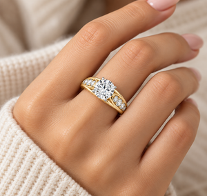 IGI Certified Lab Grown Diamond <b>Split</b> Shank Designer <b>Ring</b> Rhodium 10K 14K 18K Gold 925 935 Silver Engagement Wedding Fine - Product Image 2