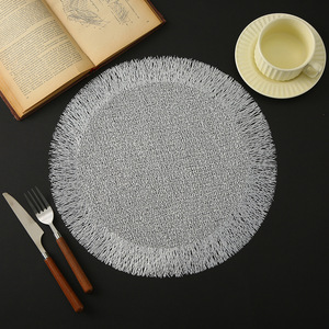 Manteles Individuales Redondos Dorados Tabletex para <span class=keywords><strong>Mesa</strong></span> de Comedor, Manteles Individuales Metálicos de <span class=keywords><strong>Vinilo</strong></span> Prensado, Manteles para Decoración de Bodas y Fiestas - Product Image 6