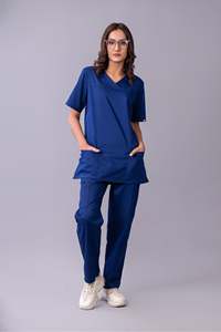 2026 Plus Size Summer Eco Friendly Lightweight High Quality Fashionable Medical Uniforms White Canvas <b>Scrub</b> Sets Short Hospital - Product Image 4