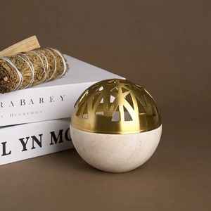 Quemador de incienso de cerámica y metal estilo árabe para Ramadán y Eid, Mabkhara circular festiva, personalizado, el más vendido. - Product Image 3