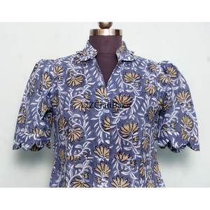 Robe maxi en coton fleuri imprimé numériquement à la main, belle et confortable, pour femme, décontractée, idéale pour les fêtes. - Product Image 2