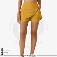 Jupe-short asymétrique taille haute pour femme avec ceinture et poche, mini-jupe décontractée et sportive pour la course et le tennis, broderie ajustée