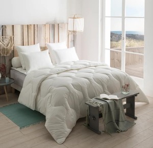 Housse de couette en coton de qualité supérieure personnalisée OEM, blanche unie, taille complète, 300 fils, imperméable, pour usage domestique et hôtelier - Product Image 1