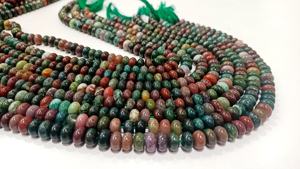 Cuentas Redondas Multicolores de Piedra Natural de 8 mm, Gemas Lisas para la Elaboración de Joyas, Vendidas por Hilo de 8 Pulgadas de Largo, de Rajasthan - Product Image 3