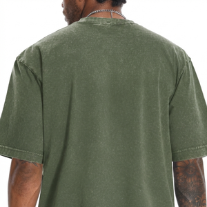 T-shirts délavés à l'acide pour hommes, faible MOQ, personnalisés, vintage, en coton, coupe ample, vêtements pour hommes, poids lourd, prix abordable - Product Image 6