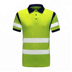 Camiseta de Trabajo de Manga Corta, Tejida, Transpirable, Negra, de Alta Visibilidad, Reflectante, para Seguridad en la Construcción de Verano - Product Image 5