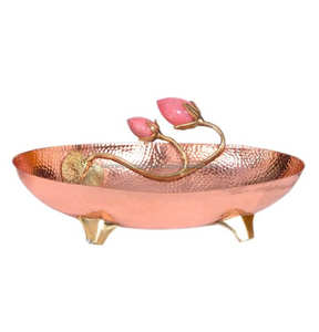 Cuencos Redondos Martillados de Cobre Hechos a Mano KAMRAN - Diseño Clásico para Almacenamiento en la Sala de Estar de Ensaladas, Frutos Secos, Especias - Product Image 6