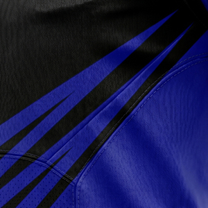 Uniforme de football américain sublimé avec motif éclair noir et bleu |   Numéro et Nom Personnalisés |   MOQ Factory - Product Image 4