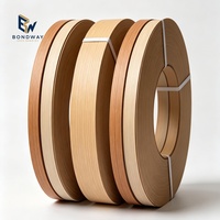 Bande de chant PVC effet bois, surface brillante, autocollante, rouleau 1x22mm, largeur personnalisable 0.4-3mm pour bordure d'étagère en panneau MDF