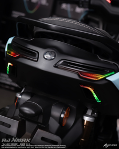 Système d'éclairage arrière pour moto AJLIGHT DESIGN RGB LED avec clignotants à quatre lentilles pour Yamaha NMAX V3 TURBO AJNMAX-BTL - Product Image 2