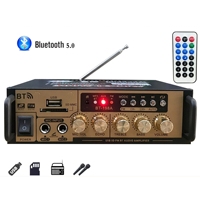 Profesyonel Dijital 2 Kanallı Hi-Fi Mini Ev Amfisi 40W+40W 12V/220V Alüminyum Alaşımlı Subwoofer