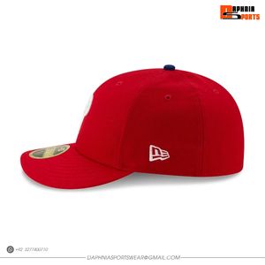Casquette de baseball rouge DAPHNIA avec logo P blanc, casquette ajustée à 6 panneaux, design brodé, casquette de haute qualité pour l'extérieur, unisexe - Product Image 4