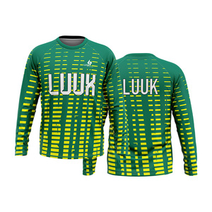 Chemise de loisirs pour homme à manches longues et col rond, personnalisée, imprimée par sublimation, séchage rapide, avec motif de lettres audacieuses, maillots de compression LUUk - Product Image 1