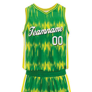 Uniforme de Baloncesto Sublimado, Diseño en Color Amarillo, Ropa de Baloncesto con Nombre, Conjunto de Uniforme de Baloncesto de Poliéster - Product Image 3
