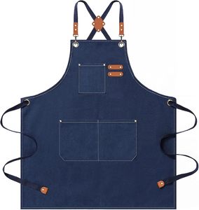 Aprons For Women Men With <b>Large</b> Pockets, Waterproof Cotton Chef Aprons For Cooking Server Grilling <b>Bbq</b> Kitchen - Product Image 4