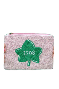 Porte-monnaie brodé vert motif plante suspendue, mini trousse de maquillage rectangulaire à fermeture éclair, portefeuille de voyage pour femme - Product Image 6