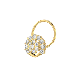 AJRETAIL Piercing de Nariz para Mujer con Diseño Floral Étnico en Oro de 14K y Diamante Natural de 0.14ct, Joyería Fina para Compromiso/Boda - Product Image 4