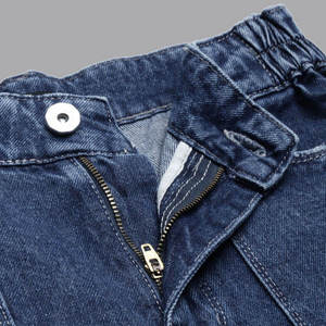 High <b>waist</b> custom logo Vintage blue distressed denim Wide leg ripped <b>jeans</b> Denim pants for women Best Selling <b>Jeans</b> - Product Image 6